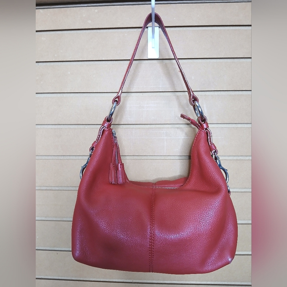 Talbots Red Pebbled Leather HOBO Bag